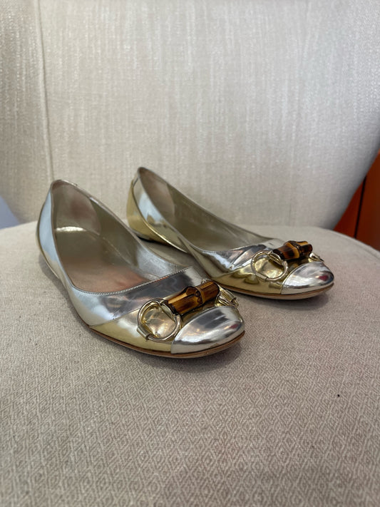 Ballerines Gucci argentées T.39,5
