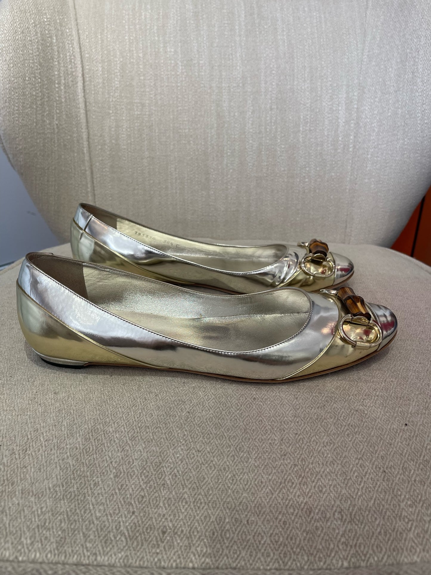 Ballerines Gucci argentées T.39,5
