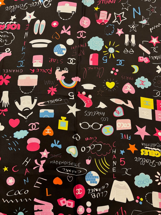 Foulard Chanel noir Disco