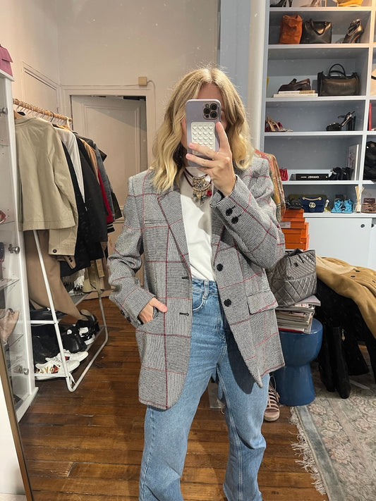 Veste Saint Laurent à carreaux T.46