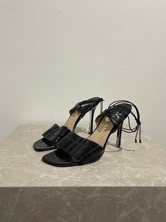 Sandales Chanel noires T.37,5