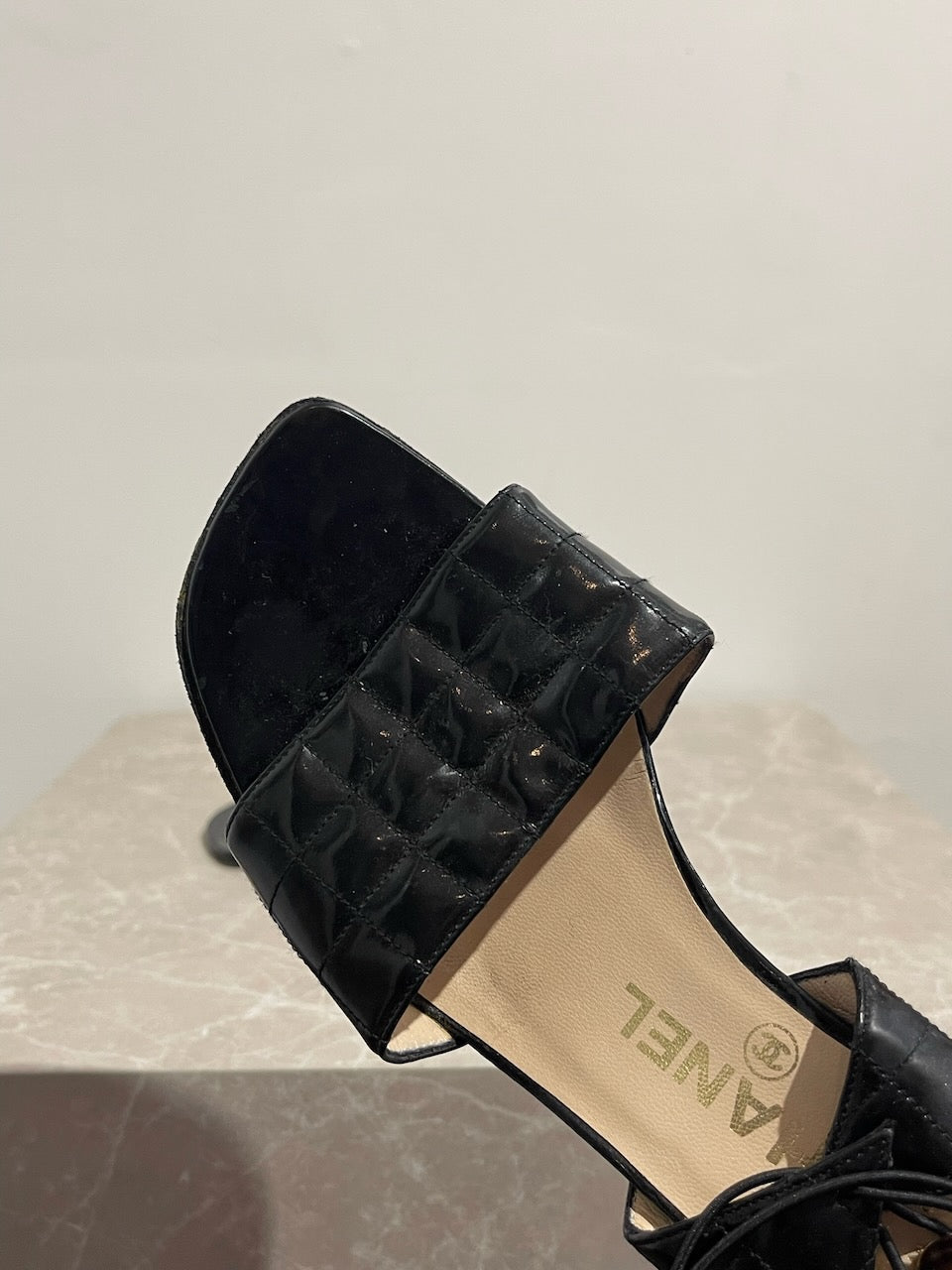 Sandales Chanel noires T.37,5