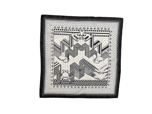 Carré 55 Hermès Sangle en zigzag noir