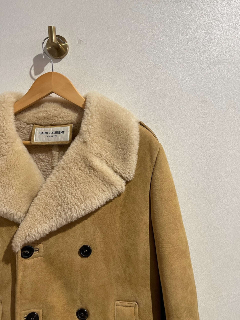 Manteau peau lainée Saint Laurent T.48