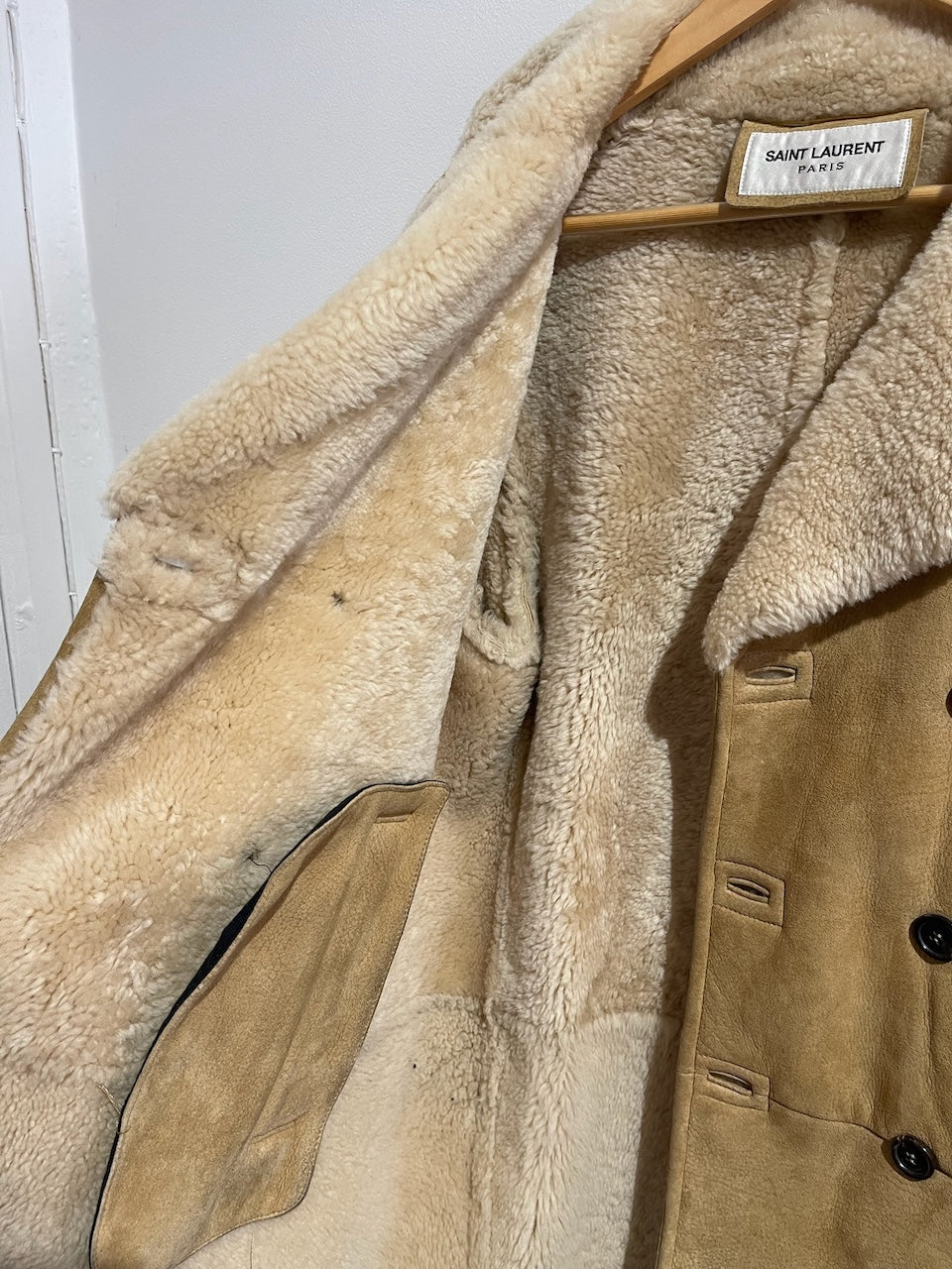 Manteau peau lainée Saint Laurent T.48