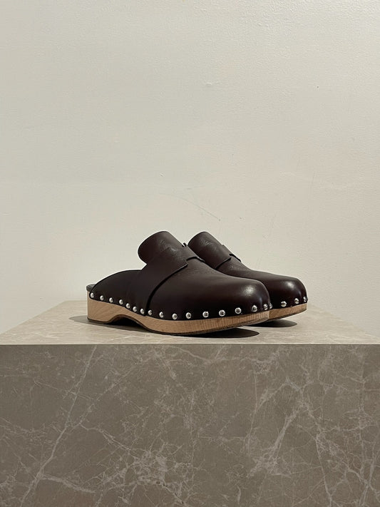 Sabots Hermès Calya marron T.37