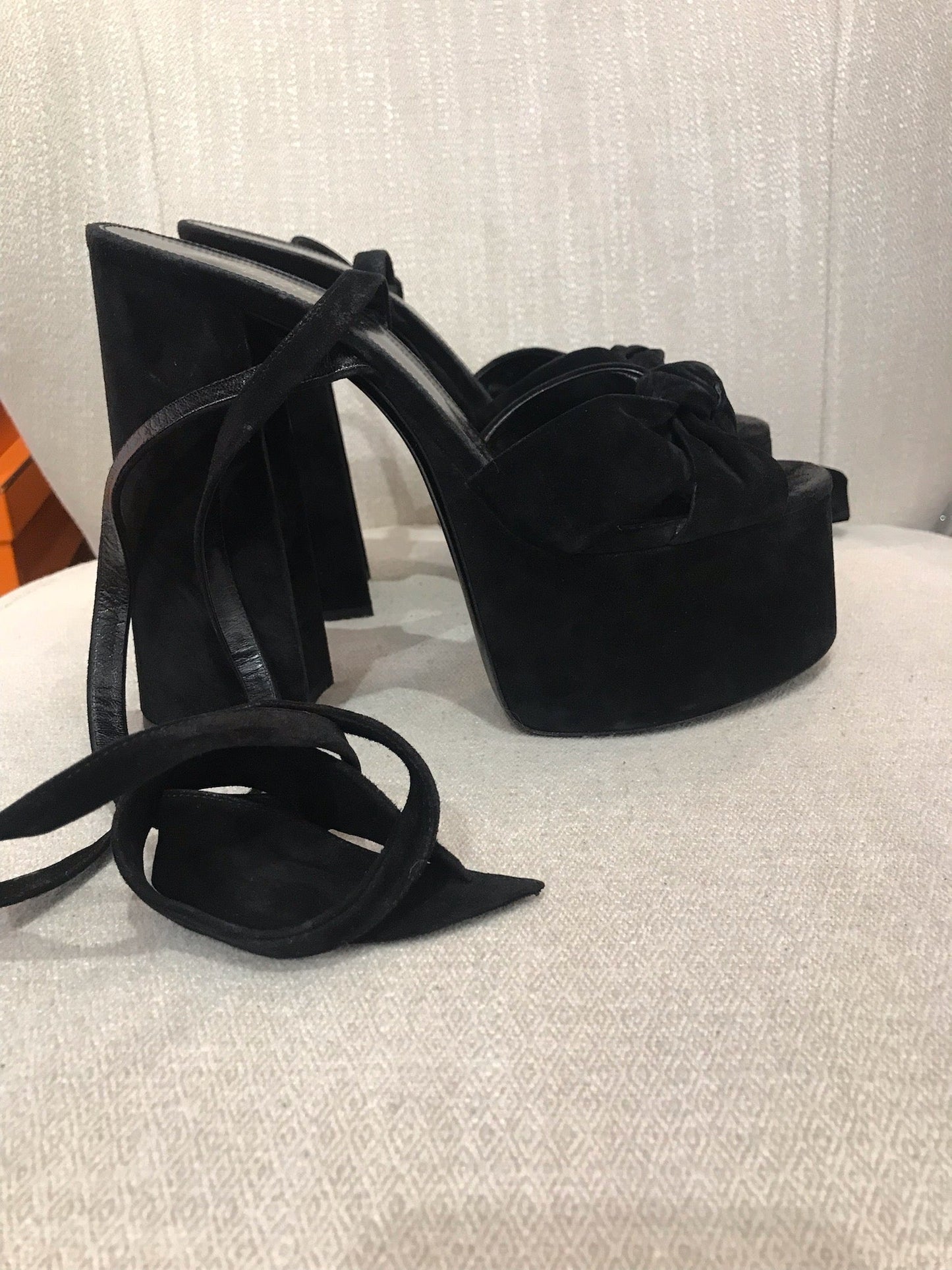 Sandales Saint Laurent noires T.39,5