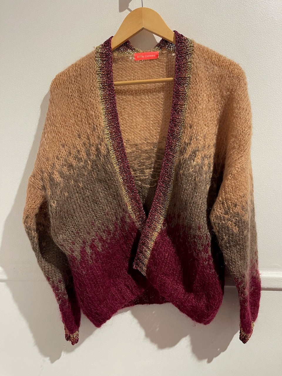 Gilet Rose Carmine beige / bordeaux T.U.