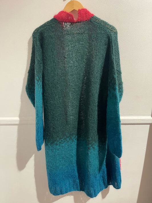 Gilet Rose Carmine vert / bleu T.U.