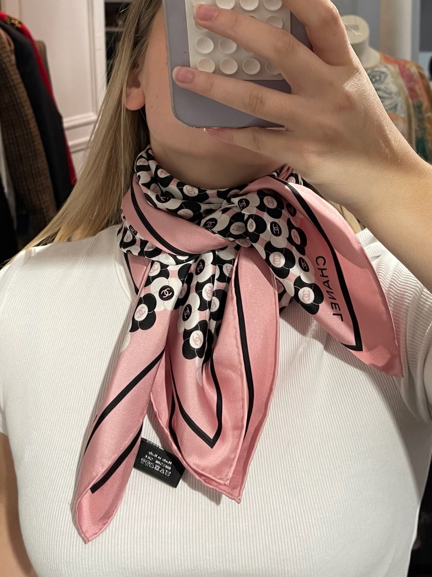 Foulard 90 Chanel rose