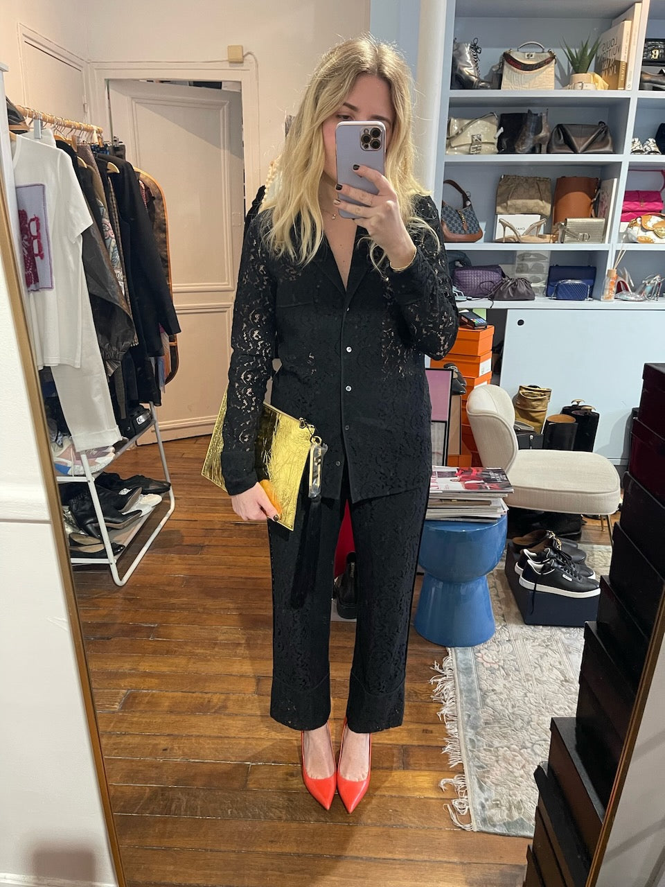 Escarpins Celine rouge T.39