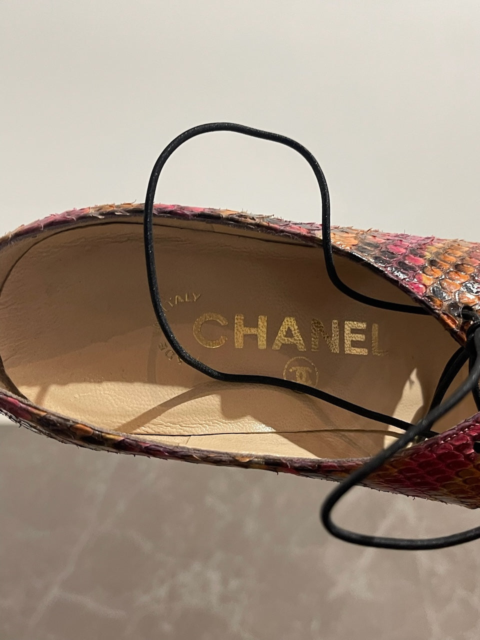 Escarpins Chanel python T.34,5