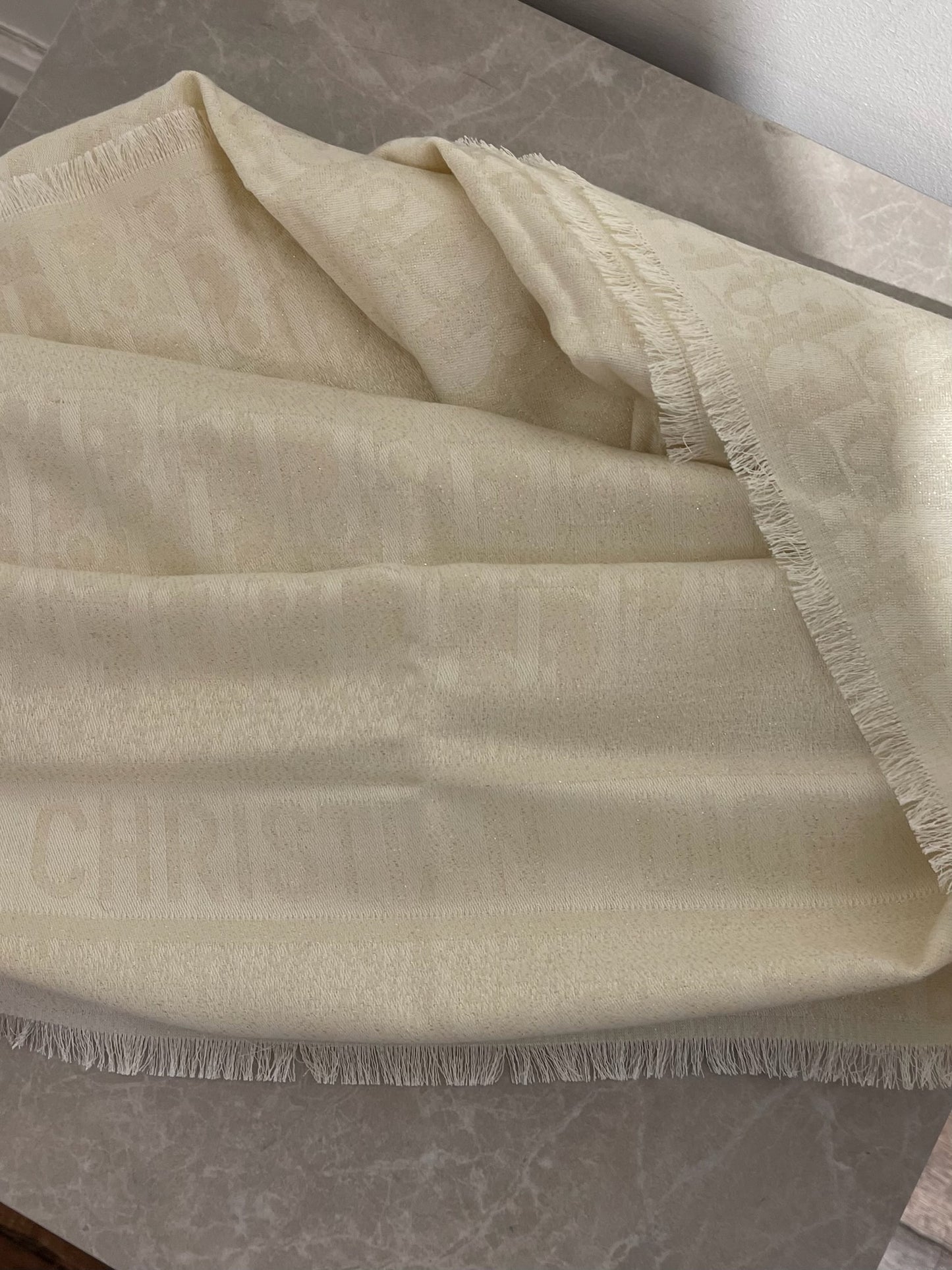 Châle Dior Oblique écru