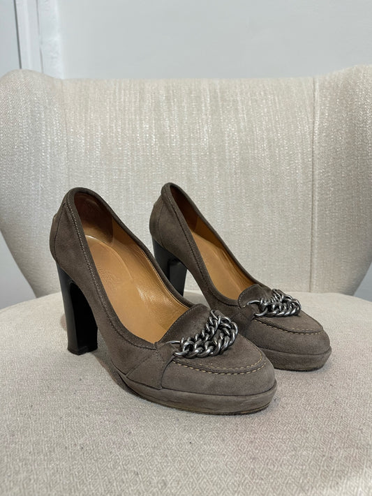 Escarpins Hermes marron T.35