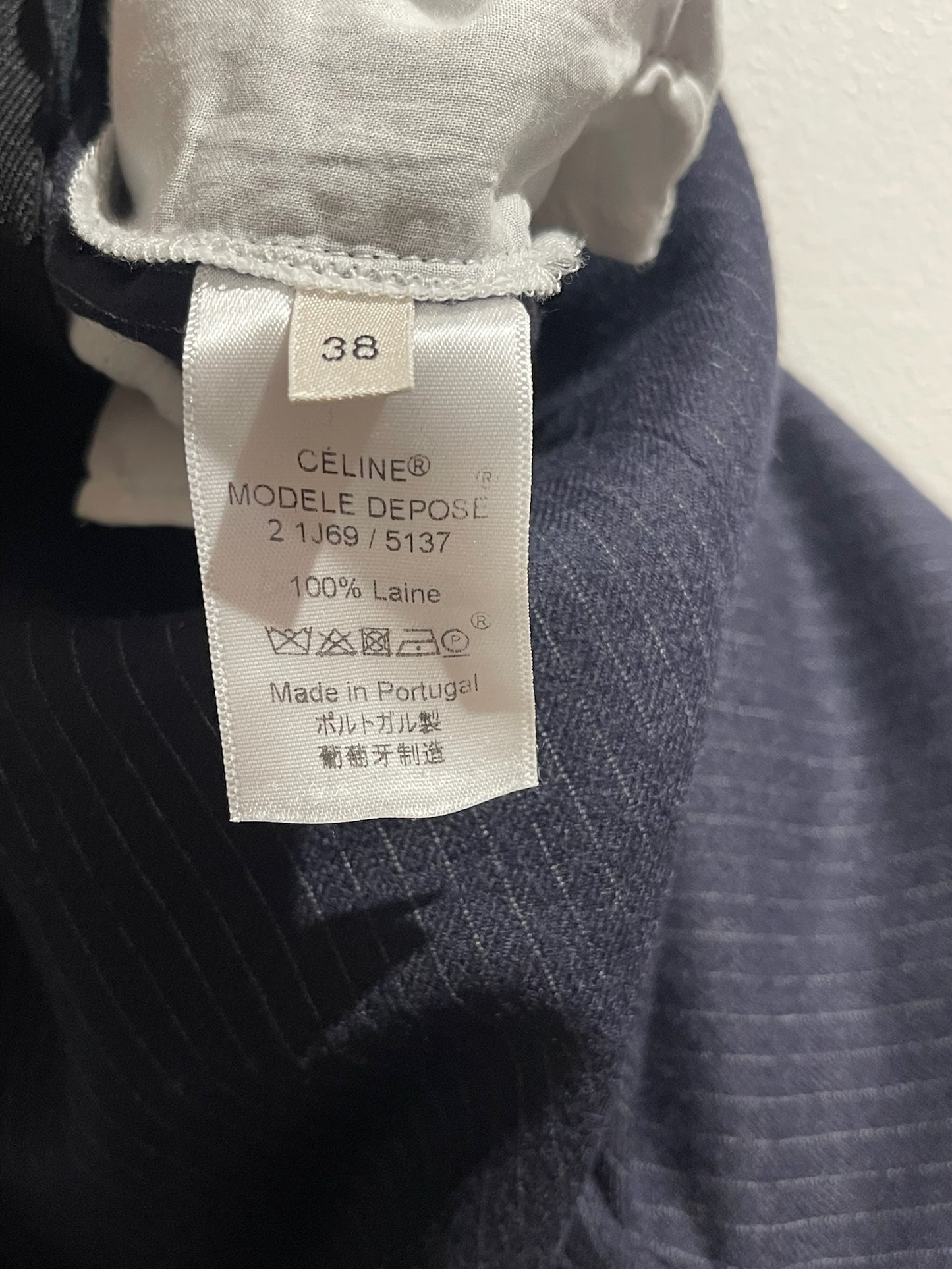 Pantalon Celine rayé bleu T.38