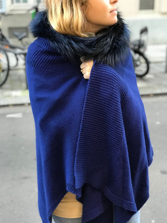 Poncho Yves Salomon bleu