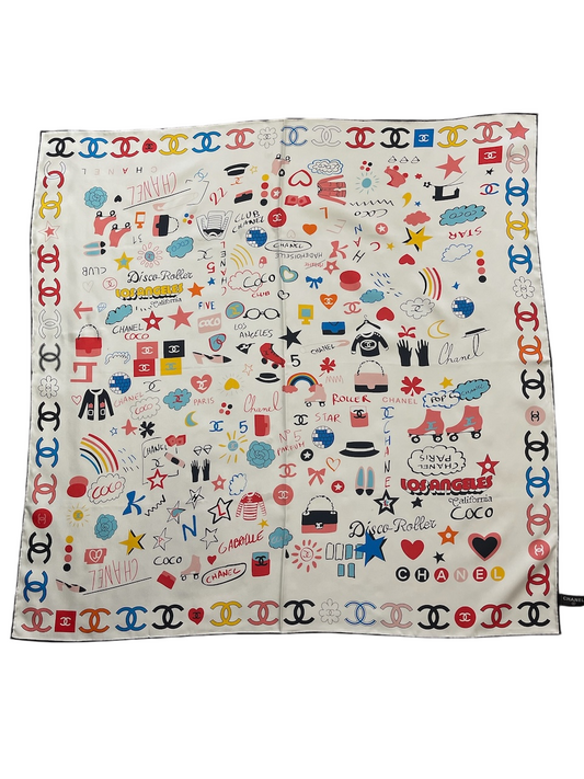 Foulard Chanel blanc Disco