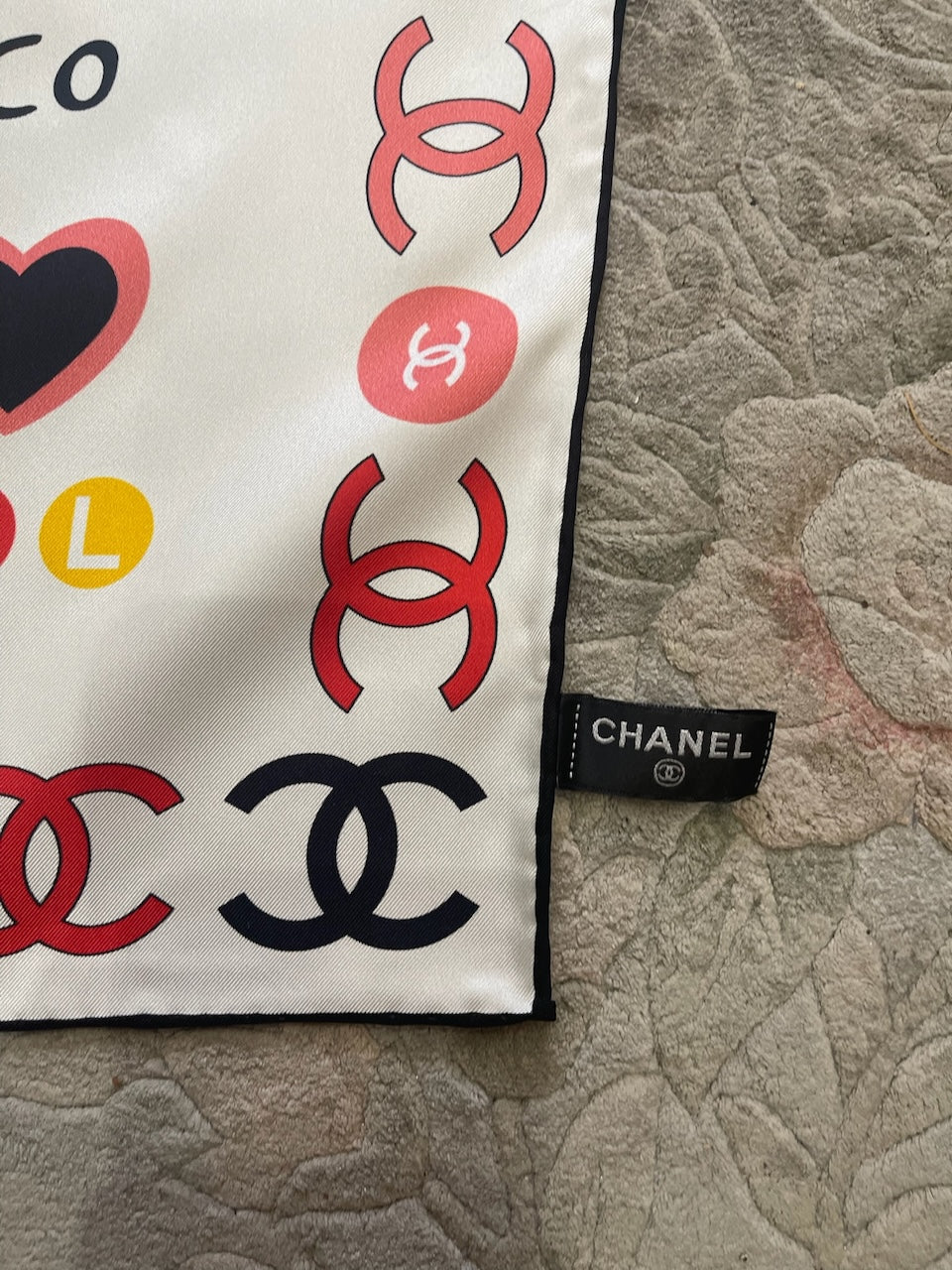 Foulard Chanel blanc Disco
