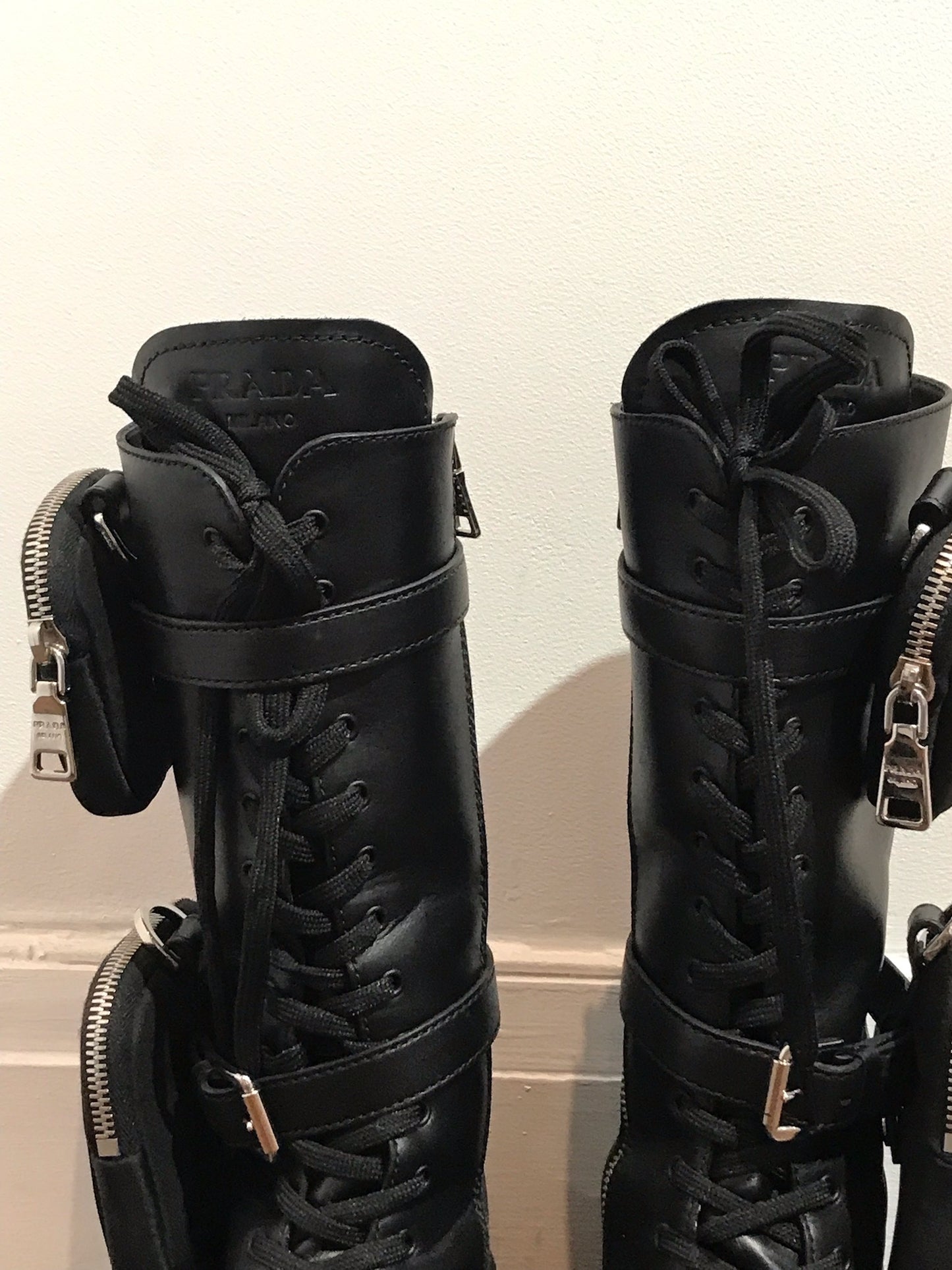 Bottes Prada Monolith noires T.37