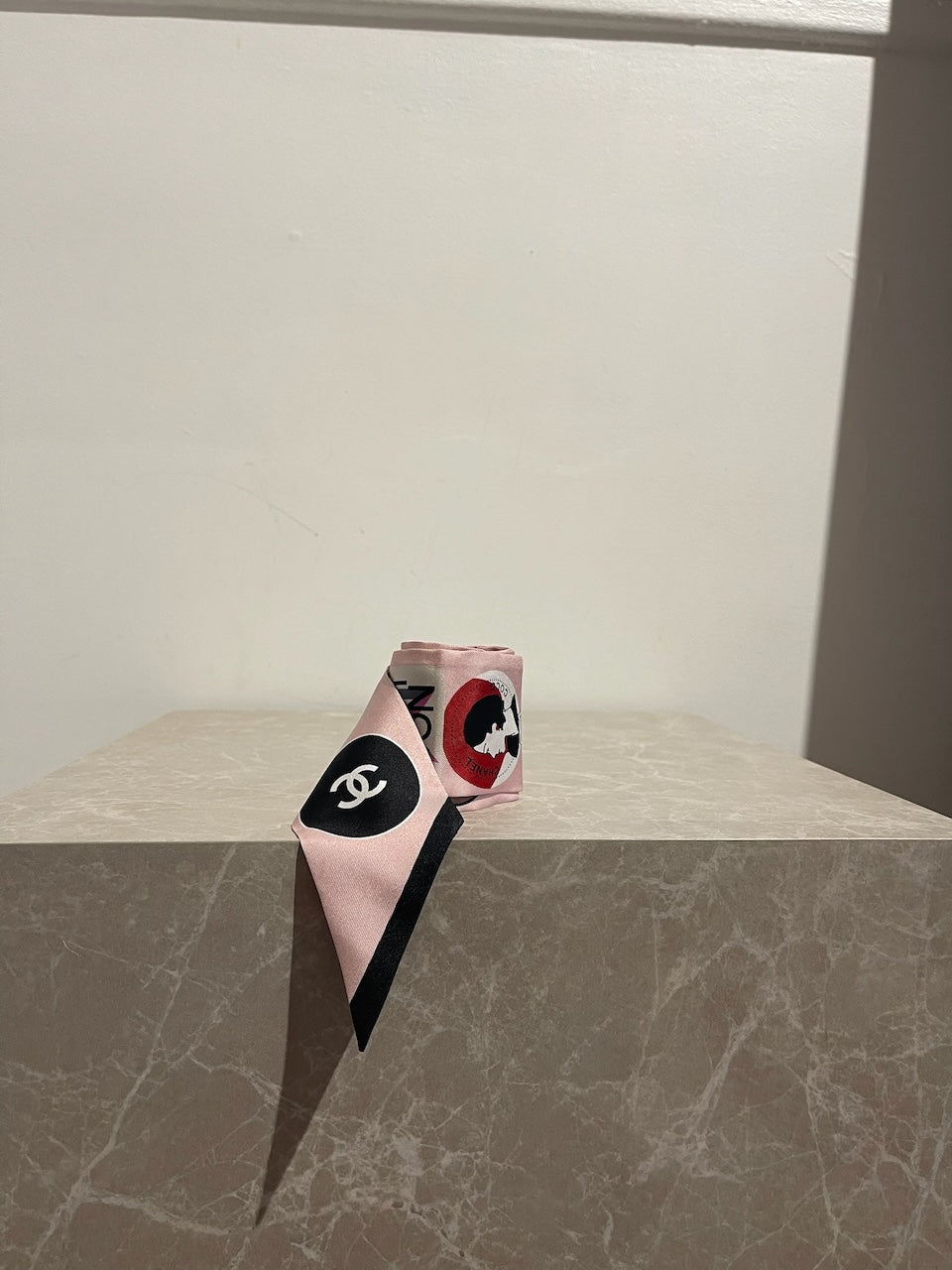 Foulard slim bandeau Chanel rose