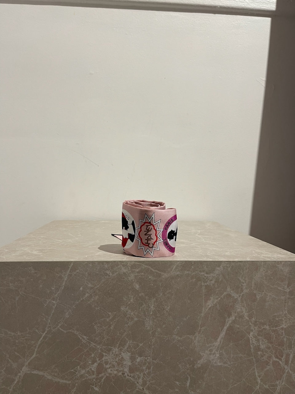 Foulard slim bandeau Chanel rose