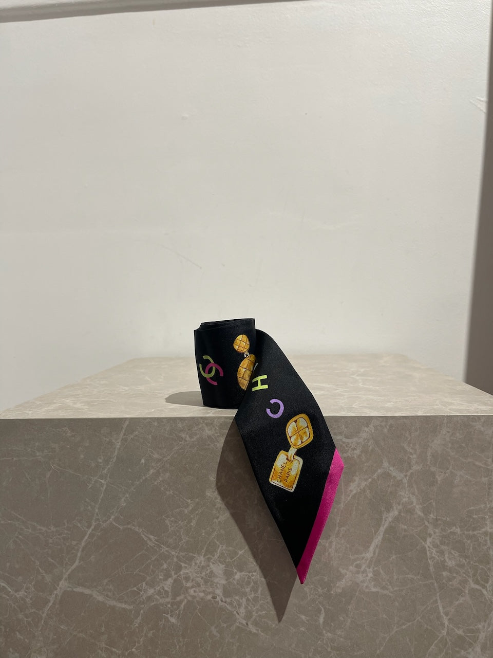 Foulard slim bandeau Chanel noir