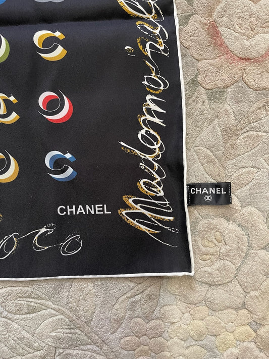 Foulard Chanel CC noir