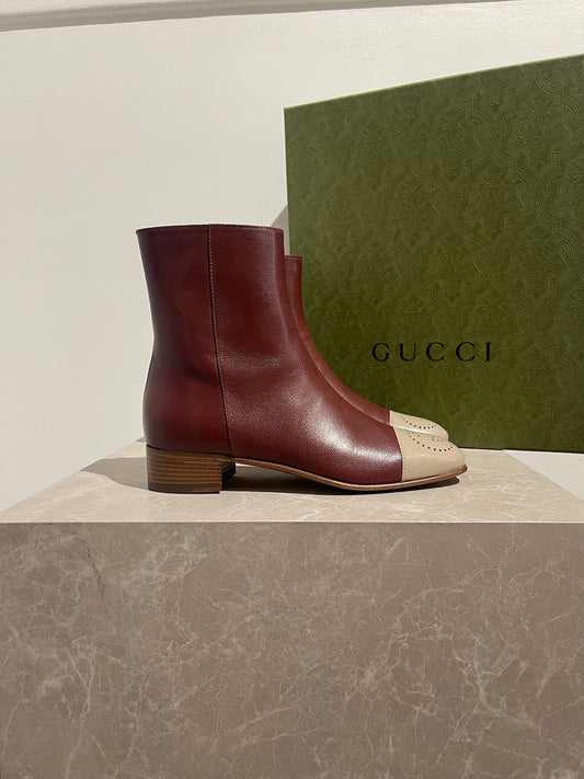 Bottines Gucci bordeaux T.37
