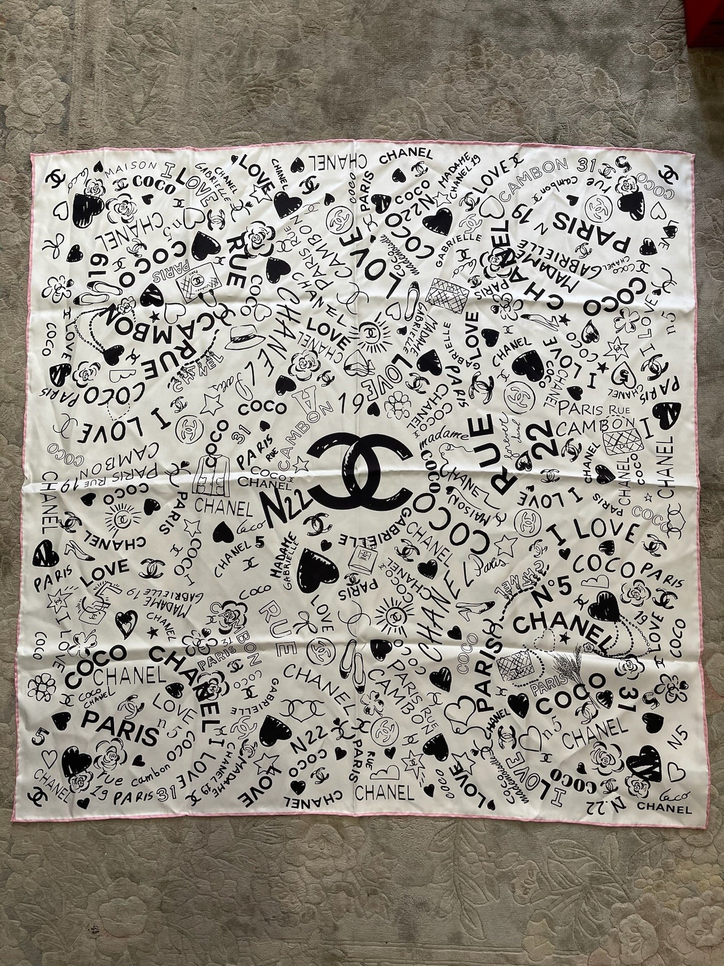 Foulard Chanel 90 blanc