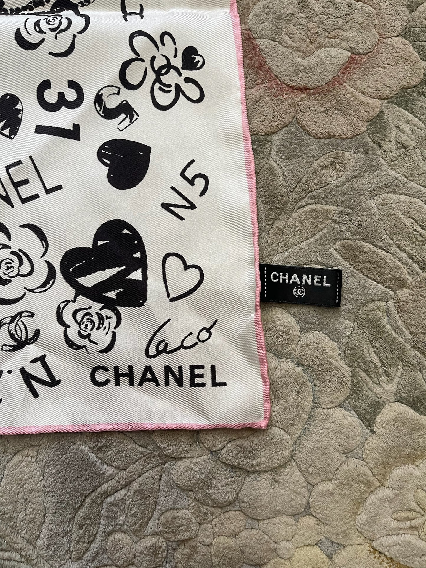 Foulard Chanel 90 blanc