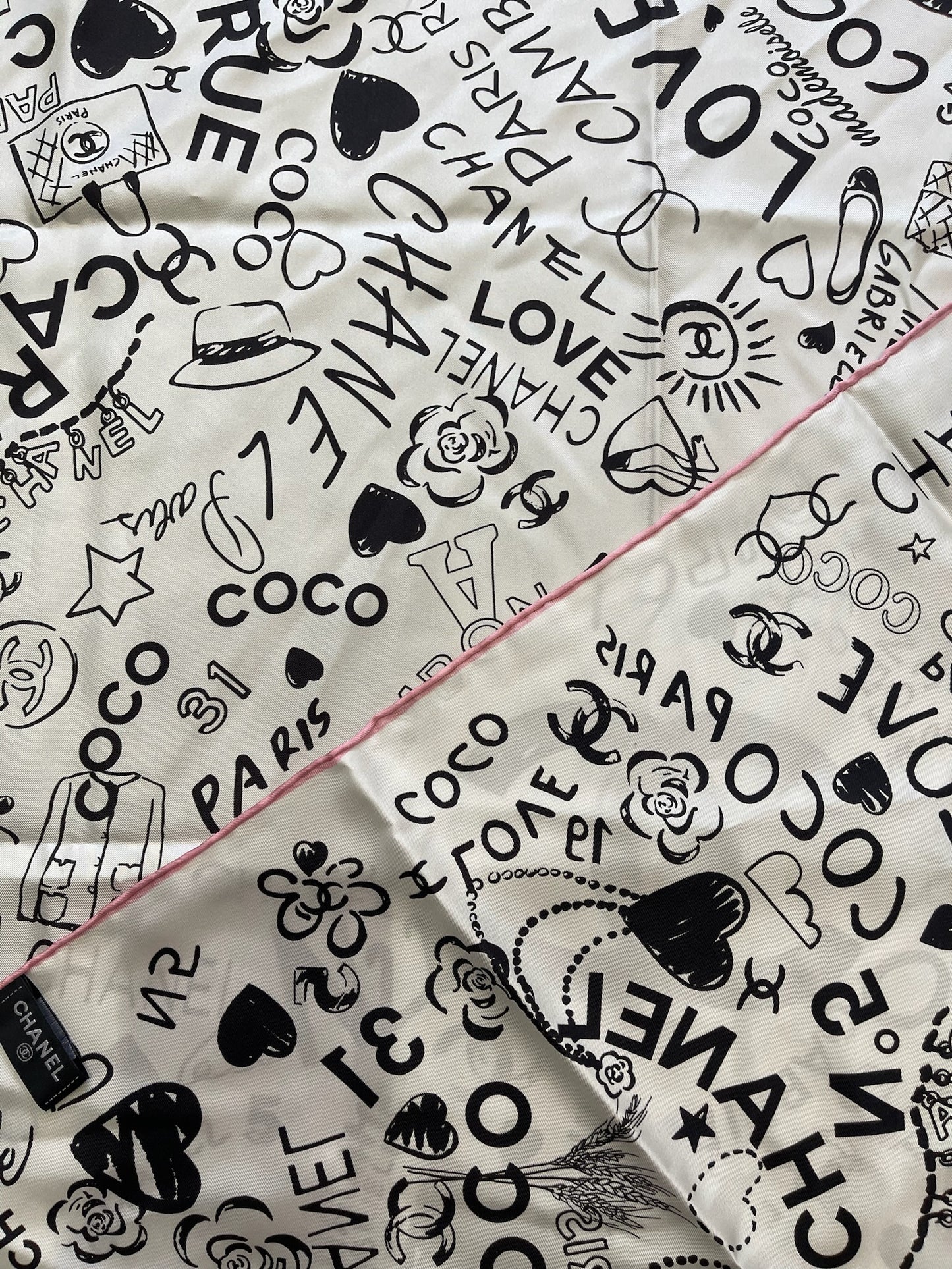 Foulard Chanel 90 blanc