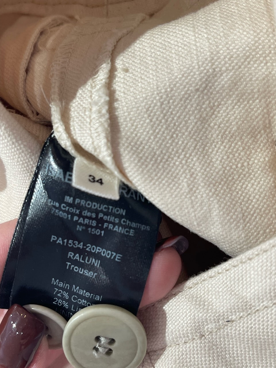 Pantalon Isabel Marant beige T.34