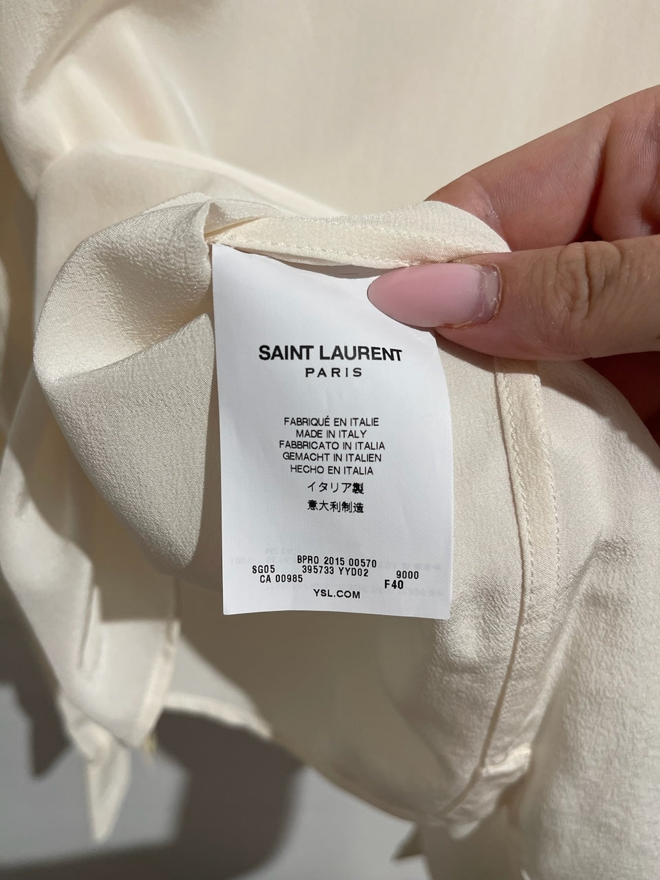 Chemise Saint Laurent écru T.40