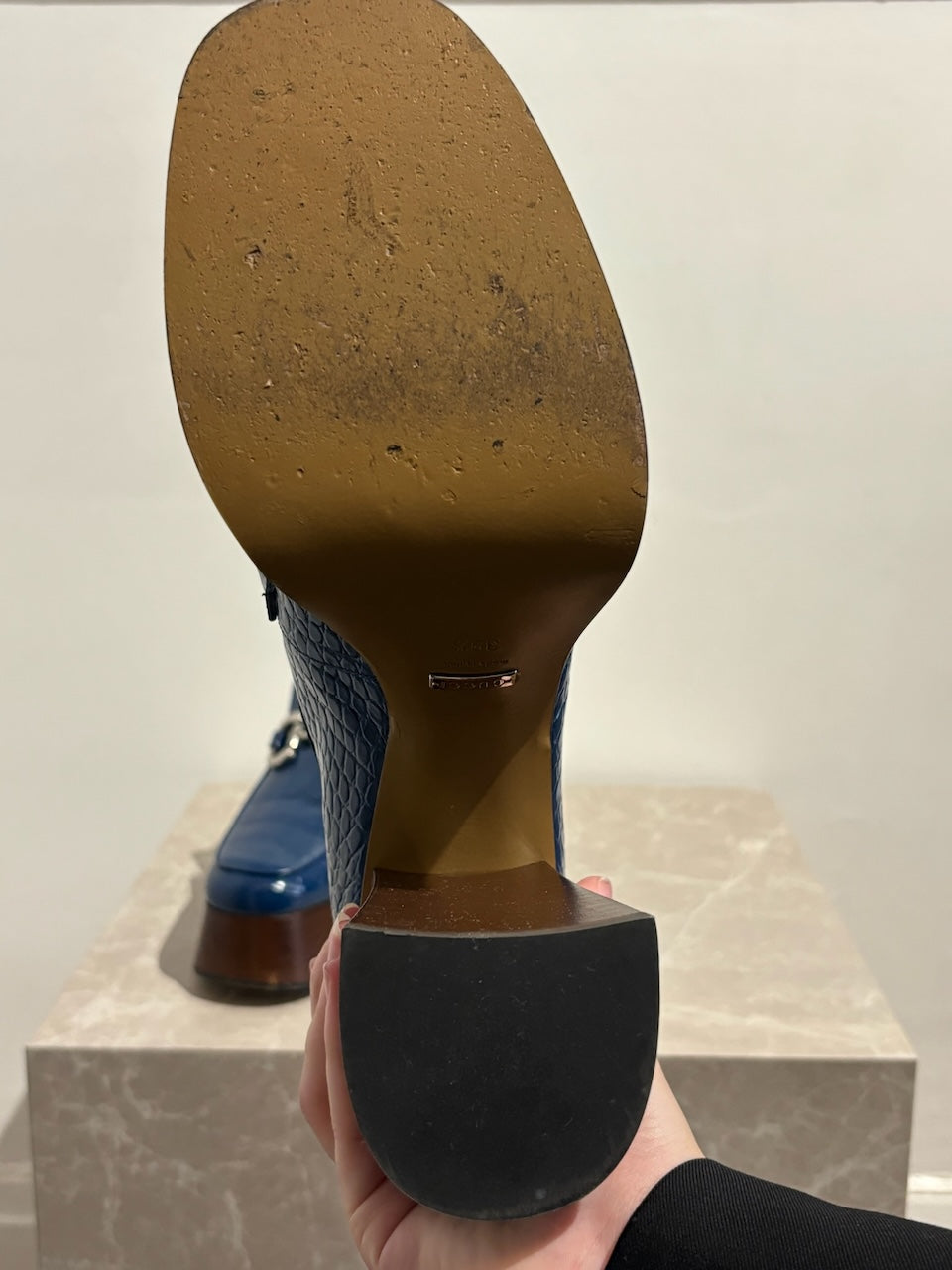 Mocassins Gucci bleus T.39.5