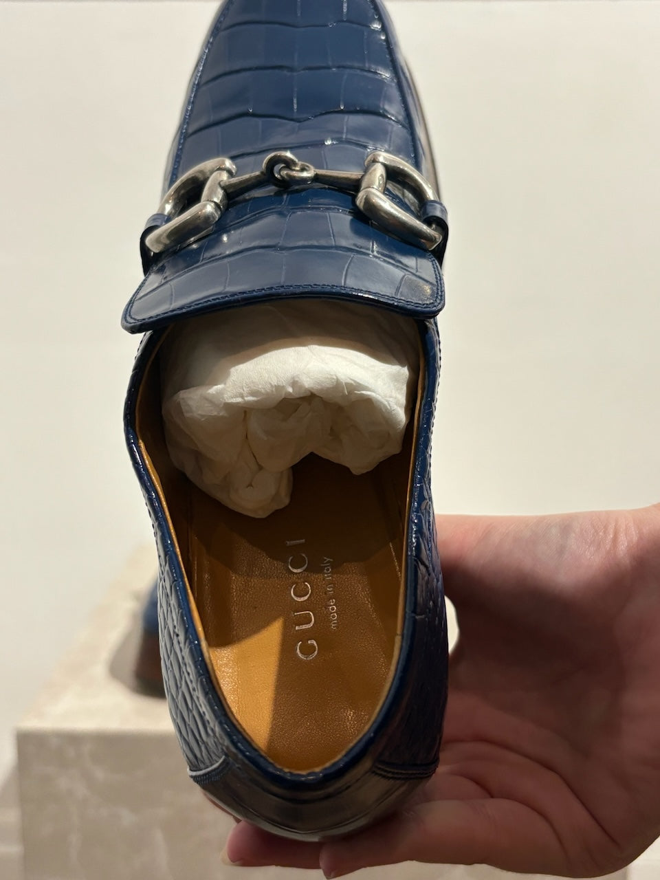 Mocassins Gucci bleus T.39.5