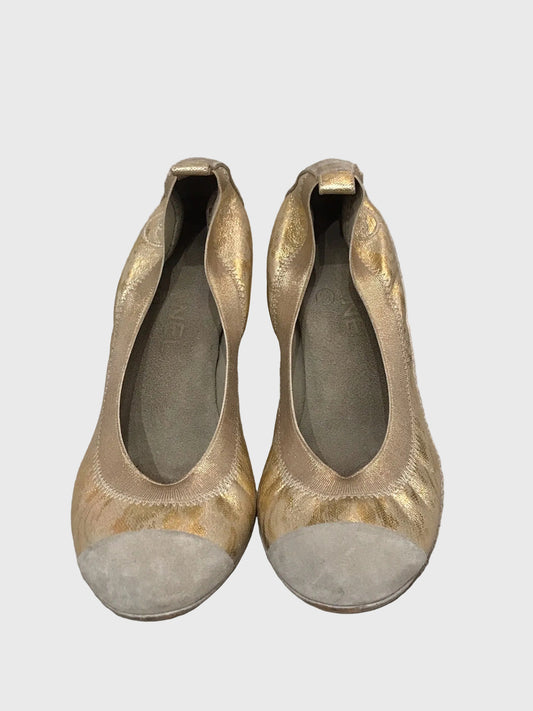 Escarpins Chanel dorés T.38