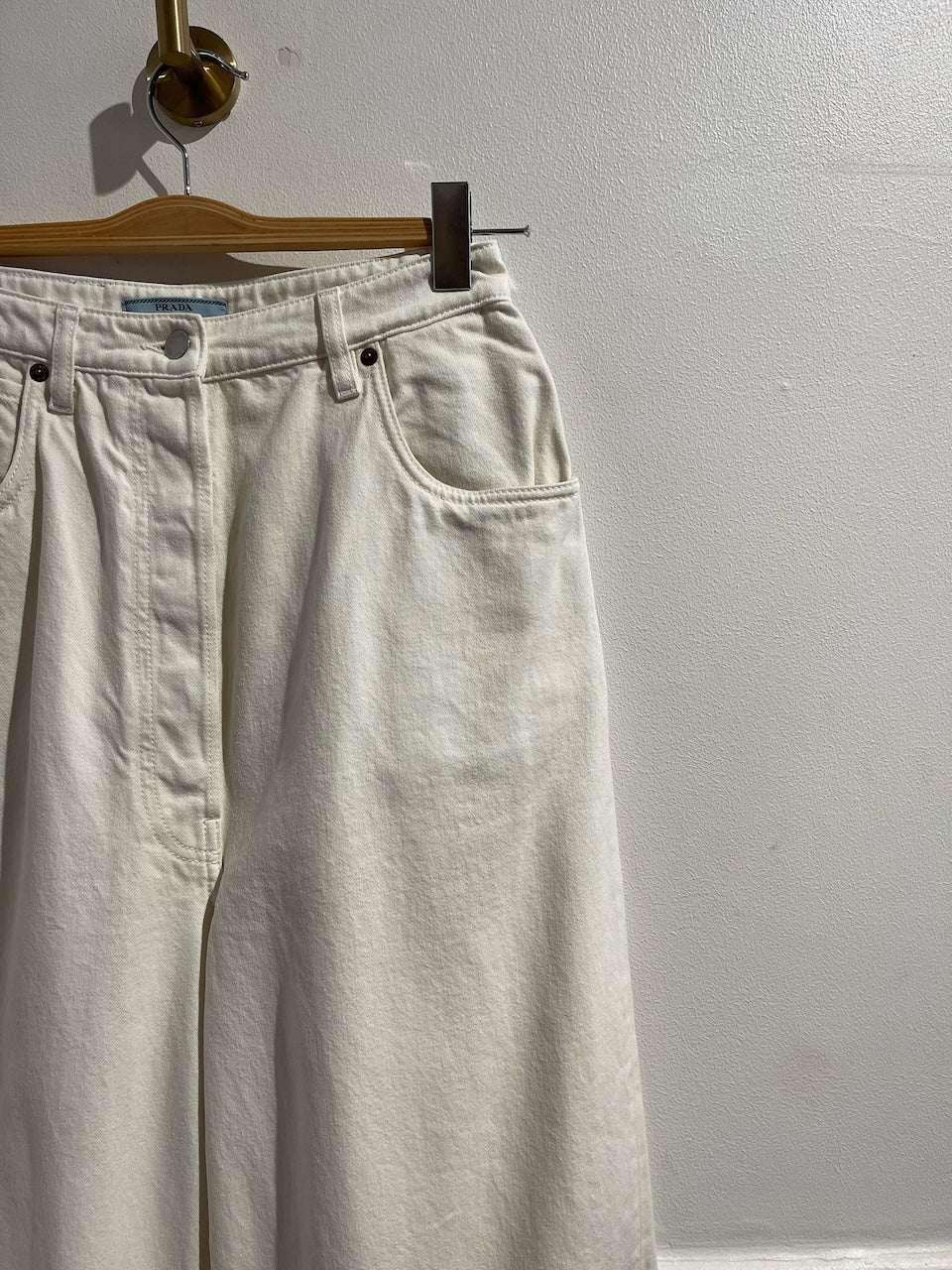 Jeans Prada loose blanc T.28