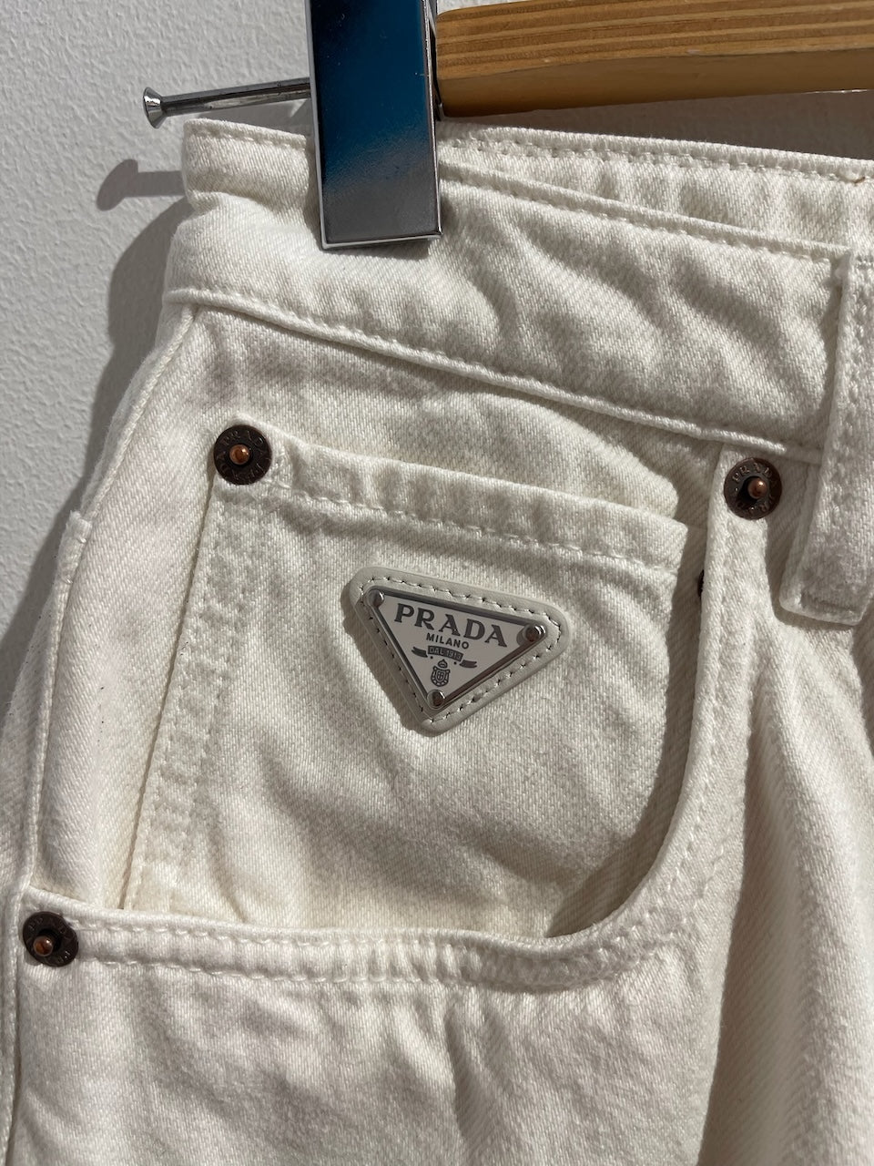Jeans Prada loose blanc T.28