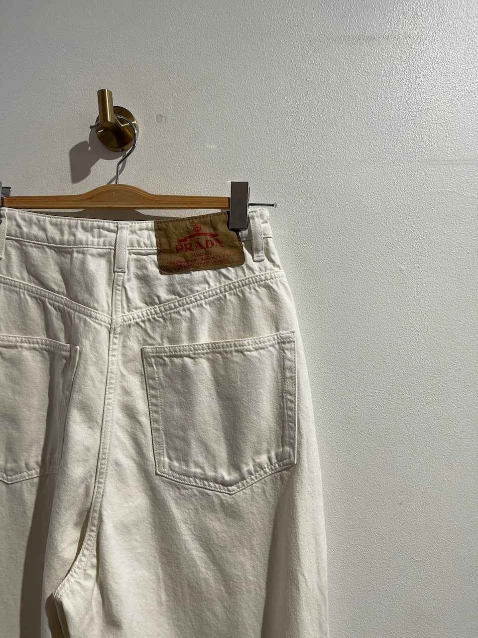 Jeans Prada loose blanc T.28