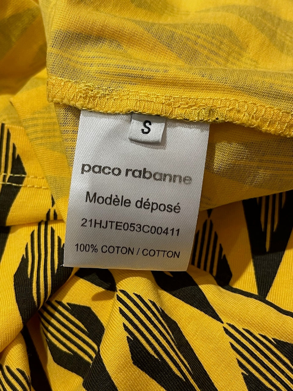 T-shirt Paco Rabanne jaune T.S