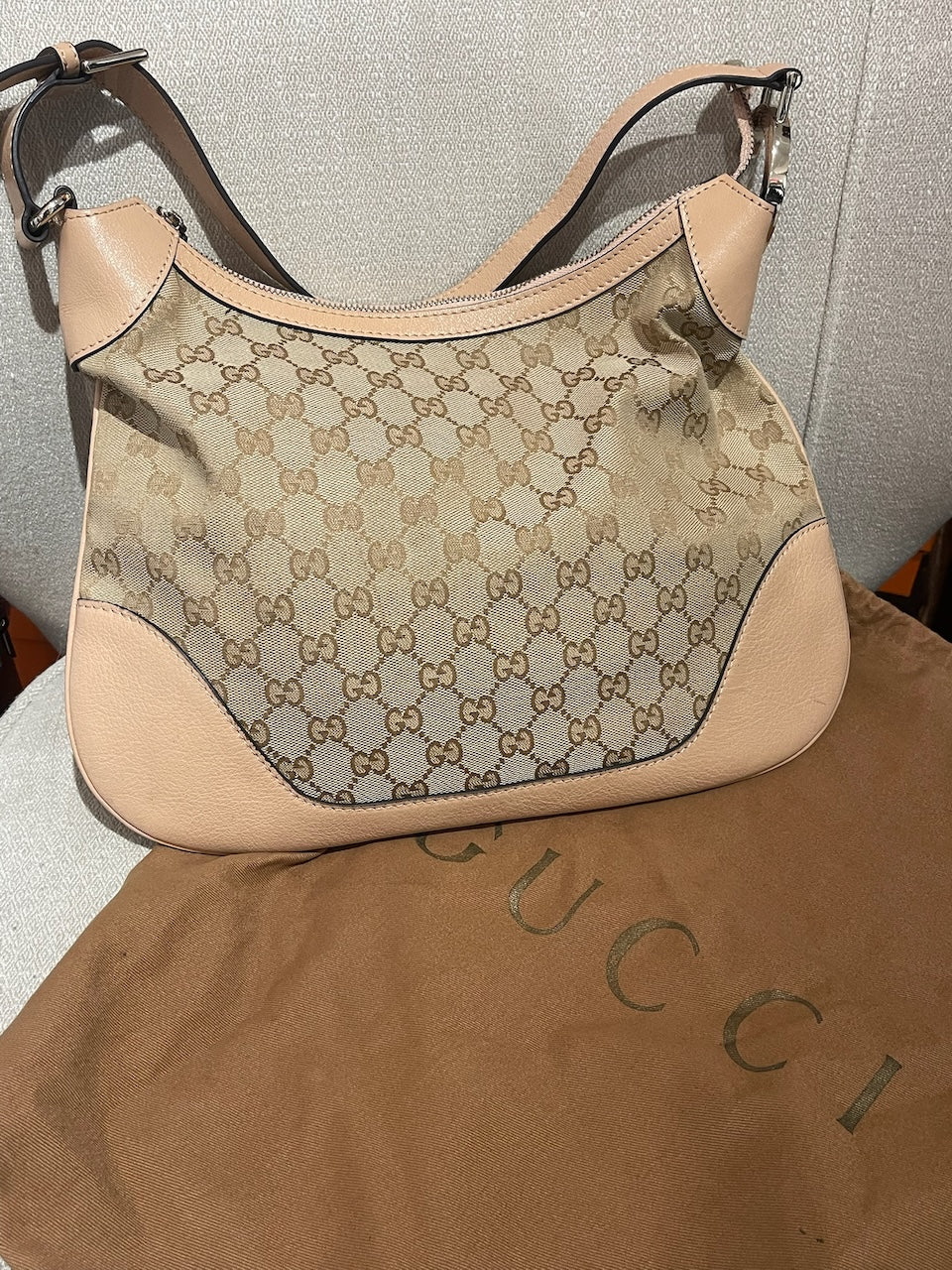 Sac Gucci toile beige