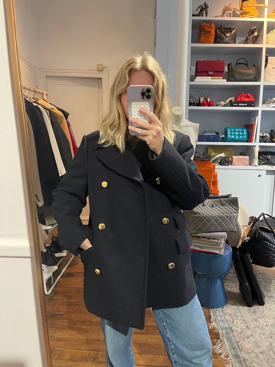 Caban Prada bleu marine T.38