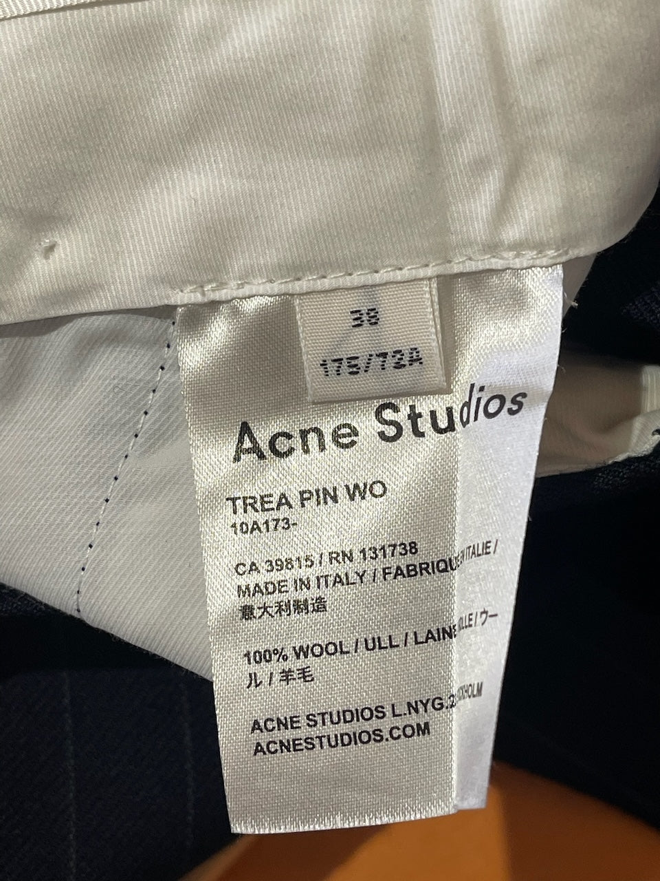 Pantalon Acne Studios bleu marine T.38