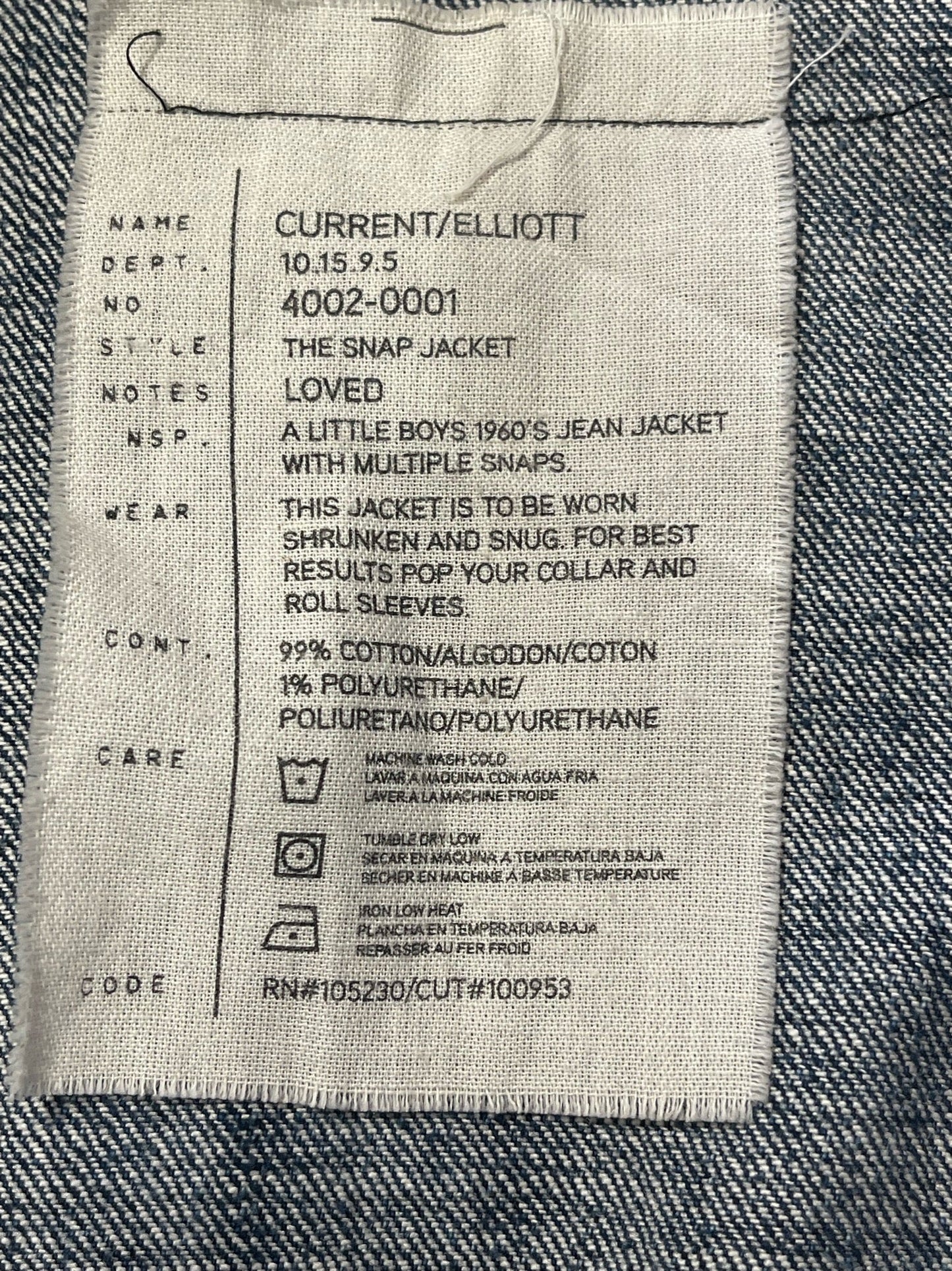 Veste en jeans Current Elliot T.0