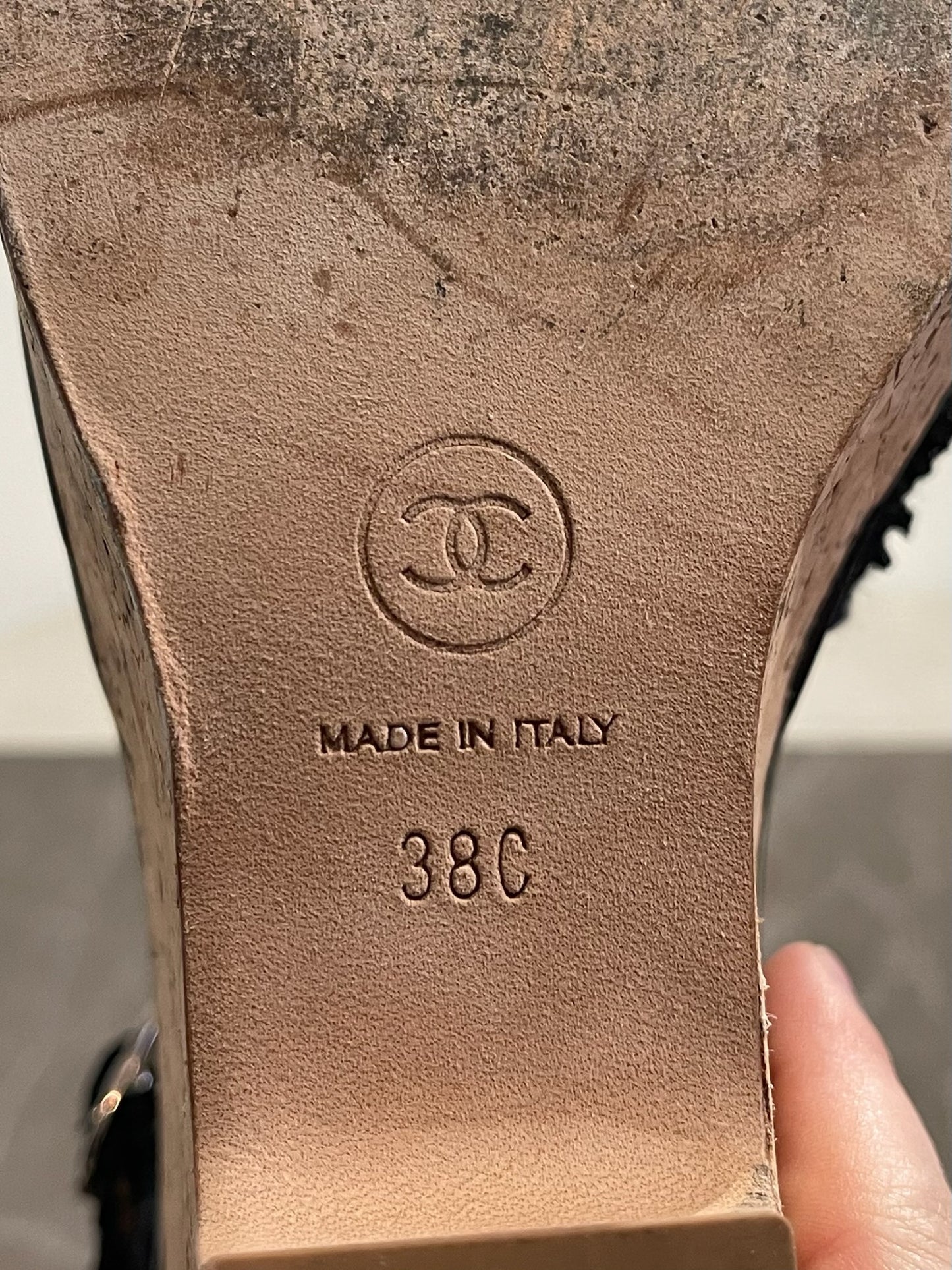 Sandales Chanel noires T.38