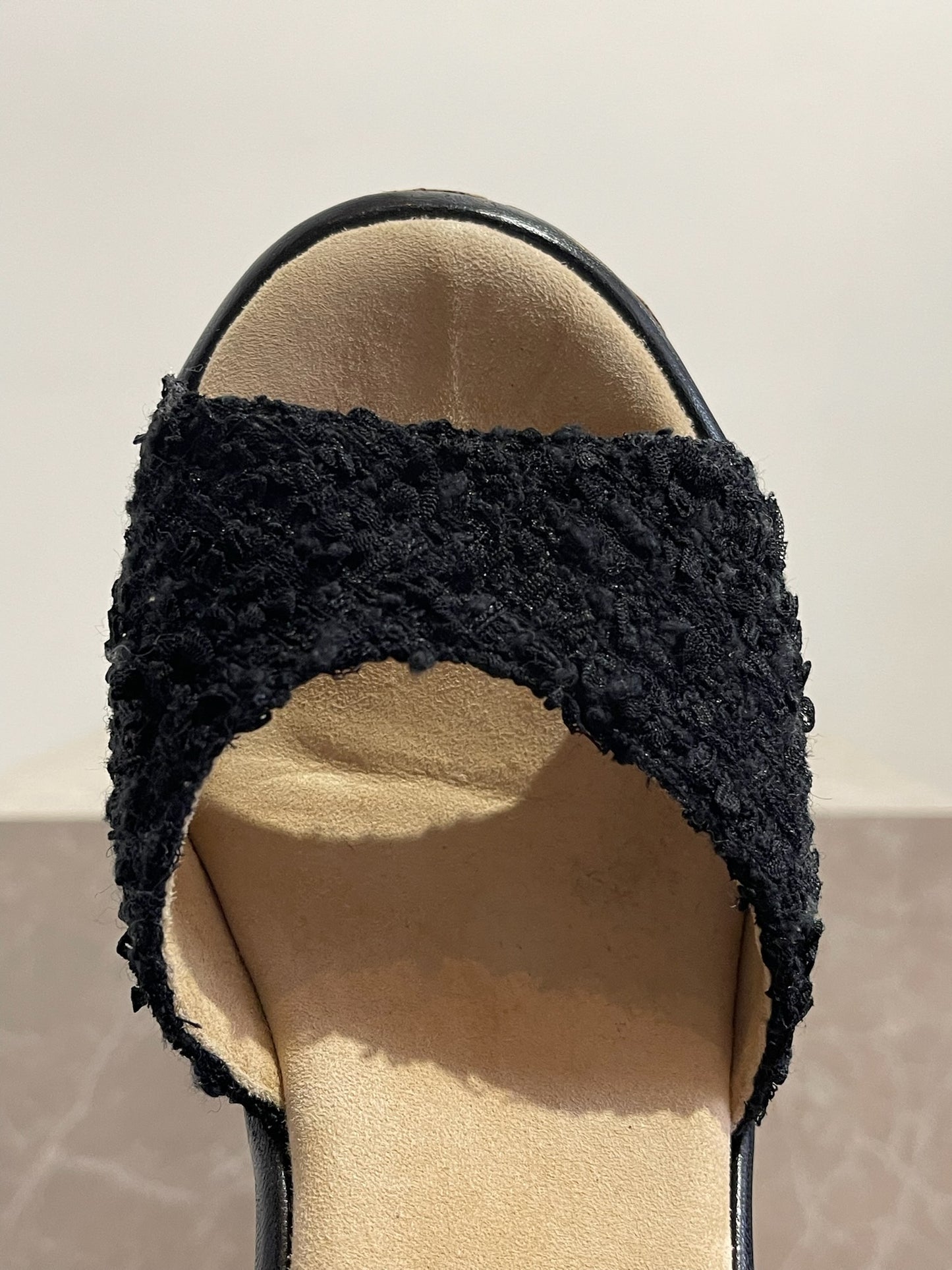 Sandales Chanel noires T.38