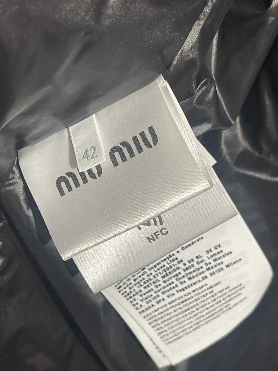 Doudoune Miu Miu noire T.38