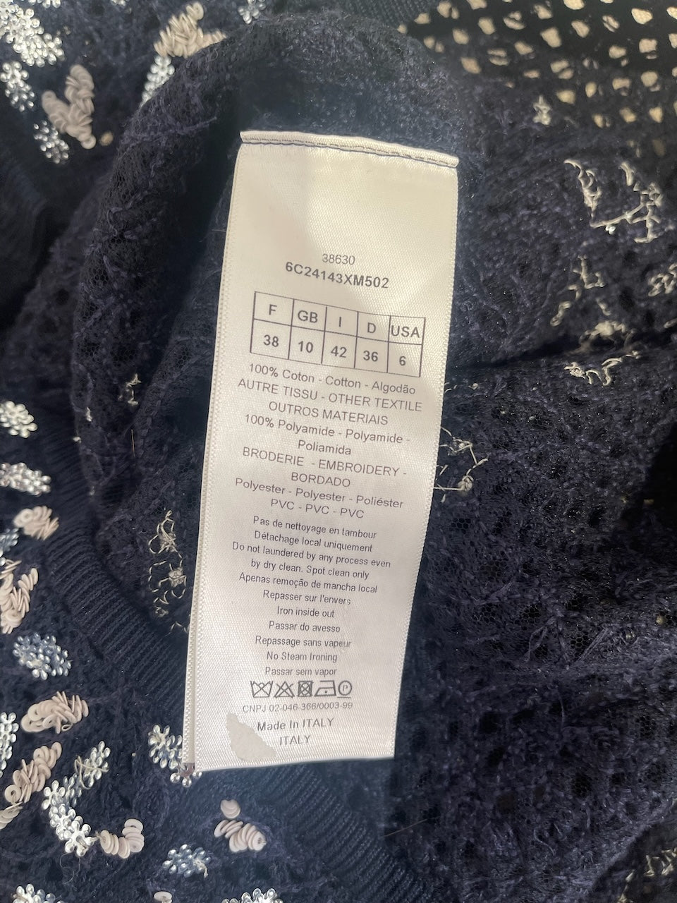 Gilet Dior bleu T.38