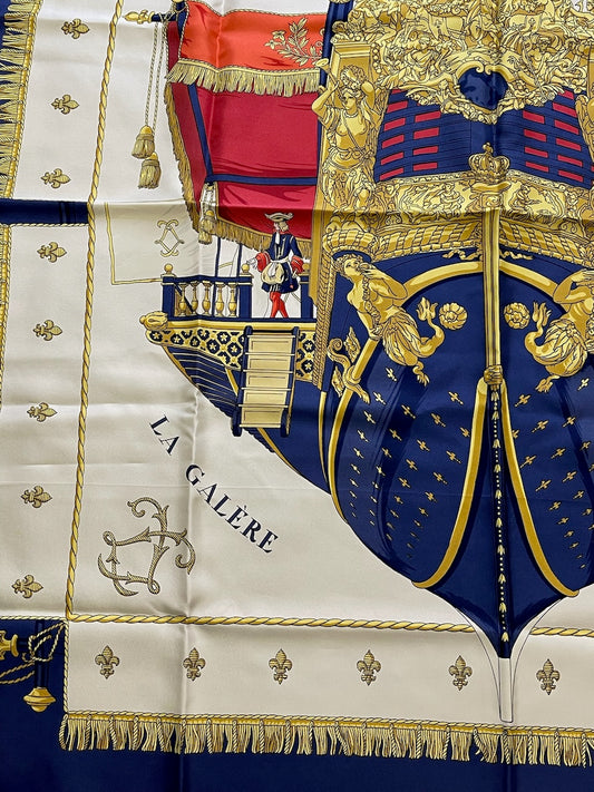 Carré 90 Hermès "Vue du Carrosse de la galère la reale"