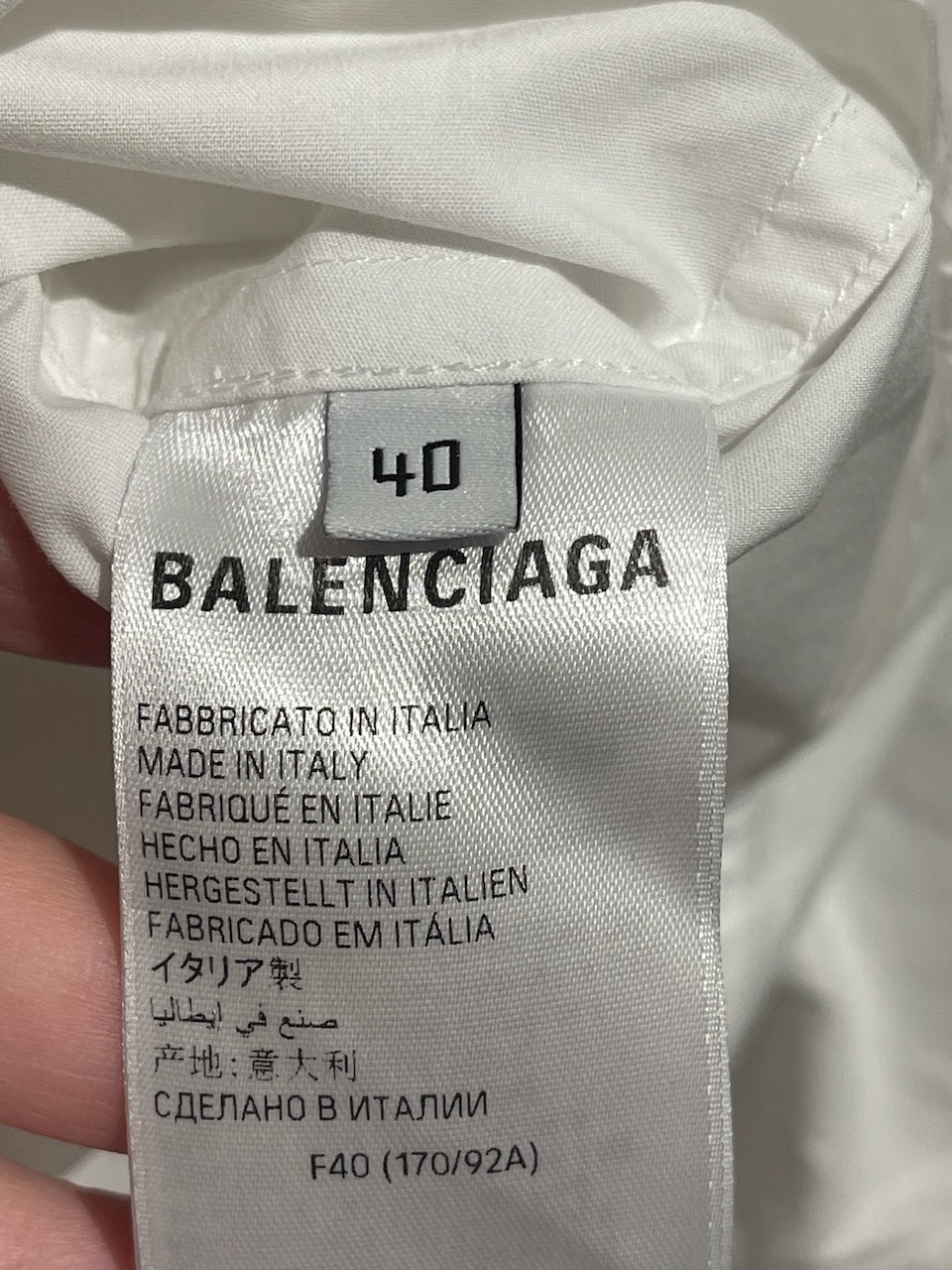 Chemise Balenciaga blanche T.40